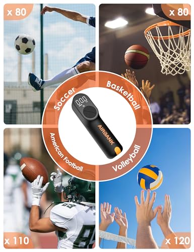 AIRBANK Electric Ball Pump MAKO, 4000mAh Basketball Pump, 20PSI Fast Smart Air Pump Inflation & Deflation with Accurate Pressure Gauge for Soccer, Football, Volleyball, Basketball, Balloon