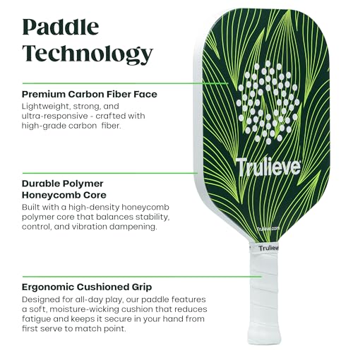 Paddle 20mm Carbon Fiber Pickleball Racket – Professional Grade, Graphite Spin Surface, Forged Carbon Handle | Lightweight Control Paddle for Adults, Men & Women – Designed in USA