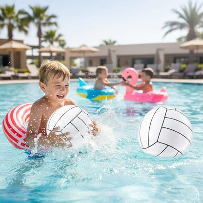 Sosation 8 Pcs Inflatable Sports Balls 16 Inch Inflatable Beach Ball Blow up Sports Party Decorations Swimming Pool Summer Pool Toys for Indoor Outdoor Beach (Volleyball) - style: Volleyball