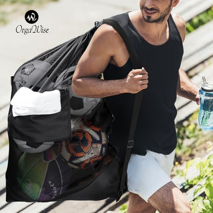 OrgaWise Thickened Extra Large Soccer Ball Bag Tested to Hold over 75 lbs