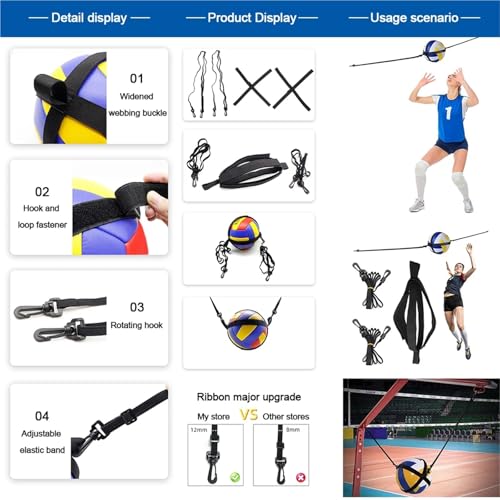 1/4/8pcs Solo Volleyball Equipment Elastic Spike Trainer Arm Speed Serve Gift for Beginners Experts - size: 1pcs