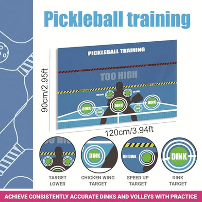 Dink Wall Rebounding Pad Pickleball Training Dink Pad, Wall Practice Rebounder Aid, Pickleball Rebounder, Transform Any Wall into a Pickleball Court and Net Multicolor