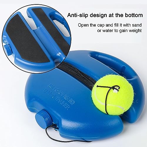 Q&F Tech Tennis Trainer Rebound Ball Set, Solo Practice Reaction Kit/Ball, Portable Self Training Tool/Device, for Beginners/Adults - 1base+2balls