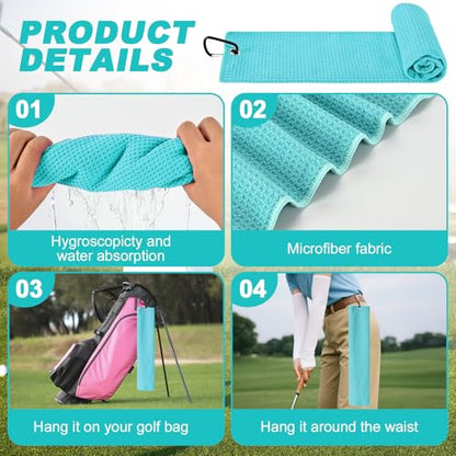 17 Pcs Golf Accessories Kit, Includes Cleaner Brush, Towel, Plastic Tees, Golf Ball Bag with Hook, Ball Marker Divot Tool, Score Counter, Essentials Kit for Women Man Gifts