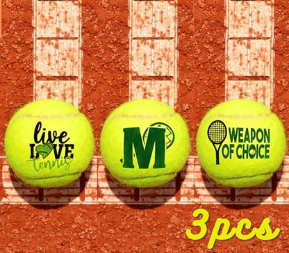Tennis Gifts, Personalized Tennis Ball, Set of 3 Unique Tennis Balls with Gift Package, Perfect for Tennis Teammate, Partners - Initial - color: Initial-E