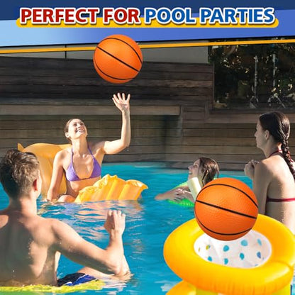 4 PCS 8.5inch Basketball for Kids Adults, Replacement Ball for Swimming Pool, Realistic Bounceand Grip for Indoor and Outdoor Play