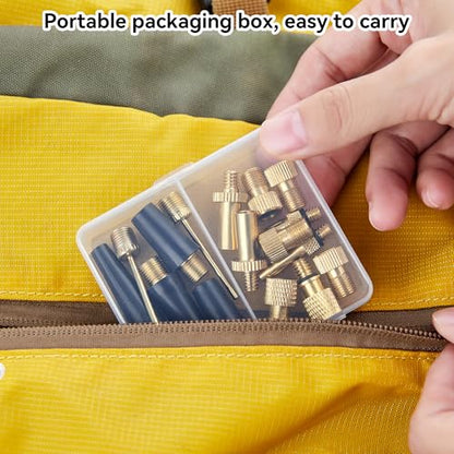 DDJ Bicycle Presta Schrader Valve Adapter, Brass DV AV SV Converter, Air Chuck Quick Connect, Inflation Needle, Air Pump Needle Set Suitable for All Bicycles, Sports Balls and Inflatable Equipment