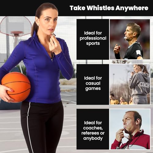Runtasty Essential Metal Safety Whistle 2-Pack with Adjustable & Removable Lanyard – Lightweight, Durable Whistles for Sports, Coaching, Teachers, Outdoor Activities & Emergency Preparedness