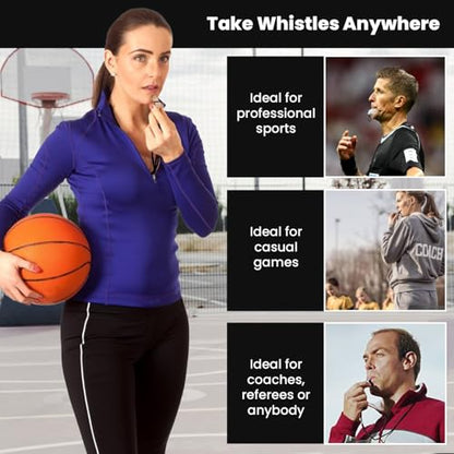 Runtasty Essential Metal Safety Whistle 2-Pack with Adjustable & Removable Lanyard – Lightweight, Durable Whistles for Sports, Coaching, Teachers, Outdoor Activities & Emergency Preparedness