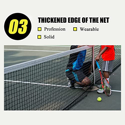Tennis Net 42FT Professional Heavy Duty Nylon Net, Compatible with All Standard Tennis Posts, Included Indoor Outdoor Court - style: single-layer tennis net