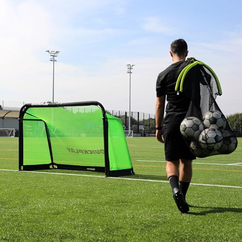 QuickPlay Pro Alu Training Soccer Goals - Portable Pop Up Soccer Goals with Aluminum Frame, Backyard Soccer Nets for Kids Soccer & Soccer Training Equipment with 10-Second Foldable Packdown