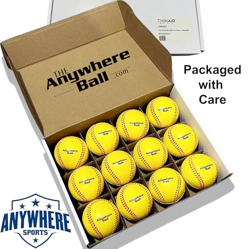 Thin Air Brands The Anywhere Ball Baseball/Softball Foam Training Ball (12 Pack)