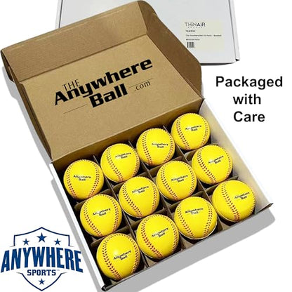 Thin Air Brands The Anywhere Ball Baseball/Softball Foam Training Ball (12 Pack)
