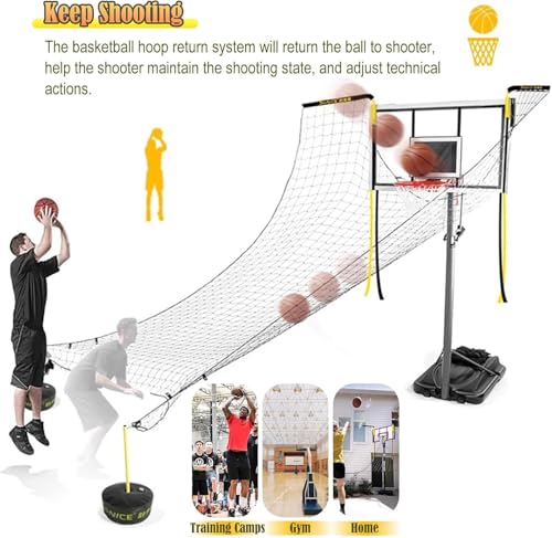 Power Network Basketball Rebounder Training - Outdoor Basketball Shooting Return System - Heavy Duty Basketball Return Attachment for Hoops