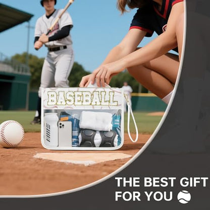 Baseball Gift Bags Baseballs Treat Bags Team Gifts Clear Chenille Letter Zipper Pouch Accessories Stuff Sport Portable