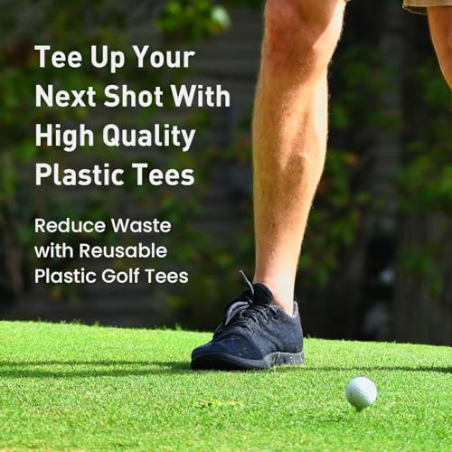 Amy Sport Golf Tees Step Down Plastic Unbreakable 50 Pack Reusable Bulk Professional Height Control Castle Tee for Practice - color: 50 Pack 1 in Green
