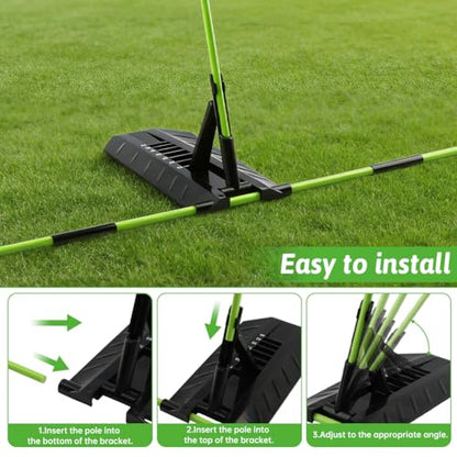Golf Alignment Stick Holder Kit, Golf Training Aid Angle Adjustable with 6 Fiberglass Alignment Rods and ABS Angle Board, Swing Path Trainer Board for Backyard Practice