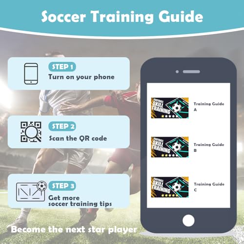 Soccer Training Mat with Video Guide & Grip Socks - 47"x32" Non-Slip Agility Footwork Mat for Home/Gym, Improve Ball Control/Speed (All Ages 5-65+)