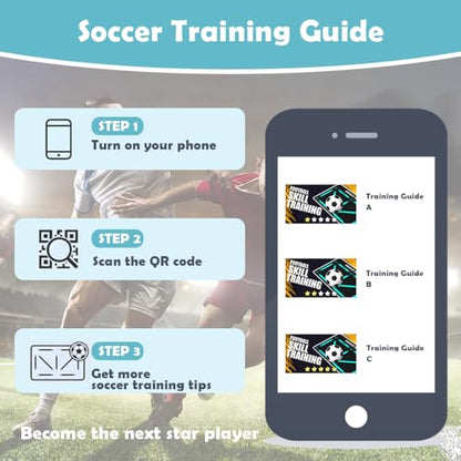 Soccer Training Mat with Video Guide & Grip Socks - 47"x32" Non-Slip Agility Footwork Mat for Home/Gym, Improve Ball Control/Speed (All Ages 5-65+)