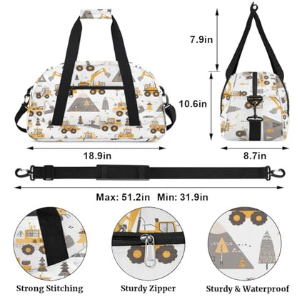 Cartoon Truck Kids Duffel Bag for Boys, Sports Gym Bag Overnight Travel Weekender Bag Lightweight Carry On Sleepovers Bag for School Practice Gymnastics - color: Cartoon Truck