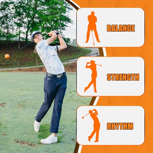 Orange Whip Golf Swing Trainer Aid Patented & Made in USA for Improved Rhythm, Flexibility, Balance, Tempo, and Strength *American Made* - style: Full-Size - 47"