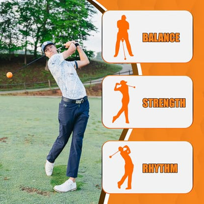 Orange Whip Golf Swing Trainer Aid Patented & Made in USA for Improved Rhythm, Flexibility, Balance, Tempo, and Strength *American Made* - style: Full-Size - 47"