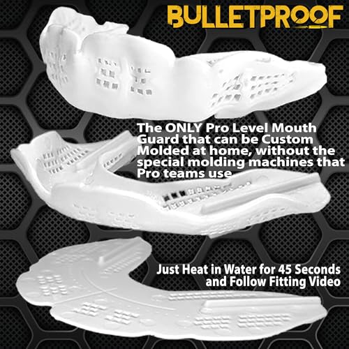 Bulletproof MMA Boxing Mouth Guard is 3X Stronger! Fighting Mouthguard Martial Arts Mouthpiece Karate Muay Thai Taekwondo Sparing Wrestling BJJ Jiu Jitsu Mouth Piece Men Women Adult Youth - color: Clean White, size: FIGHTING