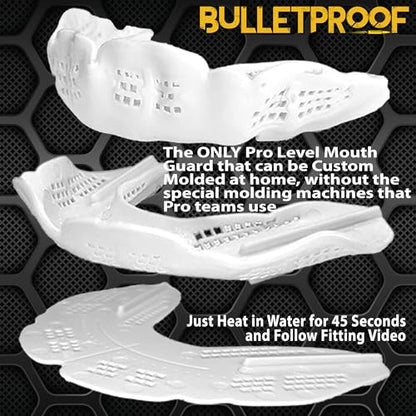 Bulletproof MMA Boxing Mouth Guard is 3X Stronger! Fighting Mouthguard Martial Arts Mouthpiece Karate Muay Thai Taekwondo Sparing Wrestling BJJ Jiu Jitsu Mouth Piece Men Women Adult Youth - color: Clean White, size: FIGHTING