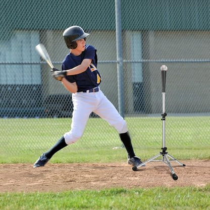 Baseball Tee Batting Tee Softball Tee Portable Travel Hitting Tee,Easy Adjustable Height,Stable Tripod Stand - color: Steel