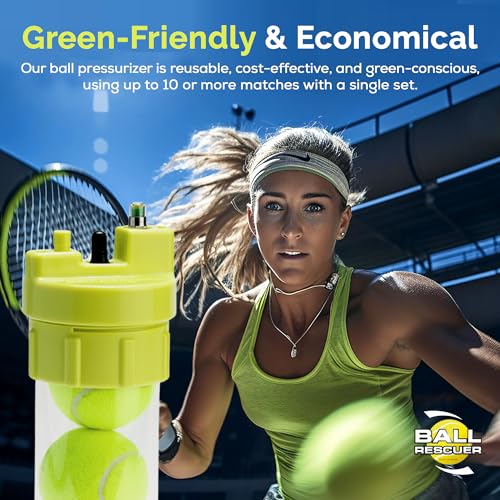 BALL RESCUER: Tennis Ball Pressurizer – Converts Compatible Tennis Ball Container into a 30 psi Ball Pressurizer & Extends Ball Life (Pump & Container not Included in Standard and Standard Plus) - size: With Pump & Ball Container