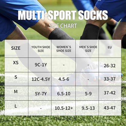GRAPMKTG 3 Pack Softball Soccer Socks Baseball Football Socks for Youth Men and Women - color: Black, size: Small