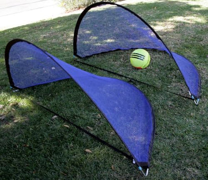 BlueDot Trading Set of Two (2) Portable Pop-Up Foldable Soccer Indoor or Outdoor Goals Child Soccer Nets, 5 Foot / 1.6 Meters, Black Trim with Carrying Bag