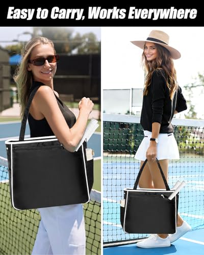 Tennis Tote Bag for Women, Lightweight Waterproof Tennis Racket Bag Holds 2 Rackets, Pickleball Bag, Large Sports Tote