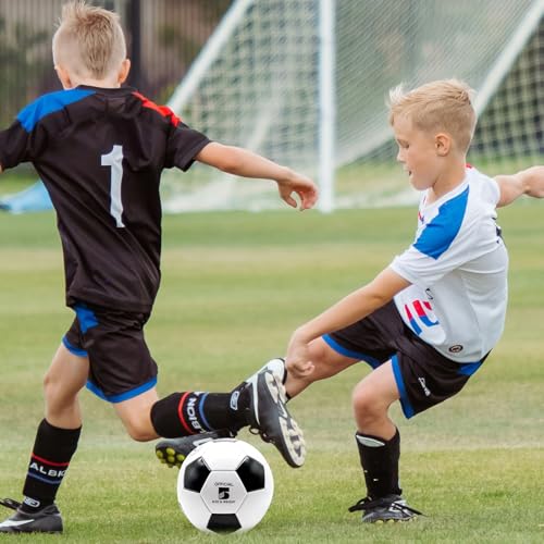 8 Pcs Soccer Ball Bulk with Pump Needles, Size 5 Sport Soccer Ball Training Ball for Adult Soccer for Christian Charity Donation Supplies, World Cup, Practice, School, Game, Indoor Outdoor Use