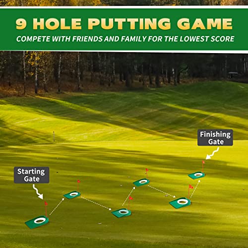 Sotiff Golf Putting Practice Cup Hole Training Aids Golf Accessories Training Putters with Plastic Flag for Adult Office Garage Yard Indoor Outdoor Practice