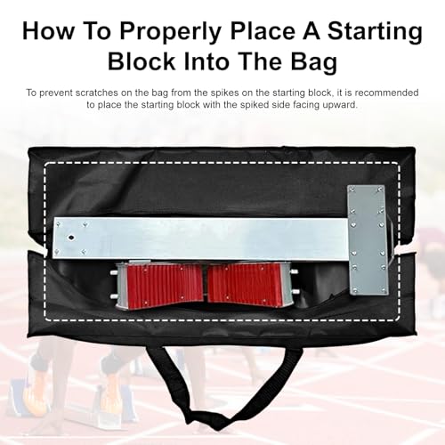 31.5" Foldable Extra Large Sports Duffel Bag For Track Starting Blocks - Waterproof Oxford, Black - with Zippers & Handles - Portable Track Bag, Foldable Gym Bags, Carry Bag for track and field