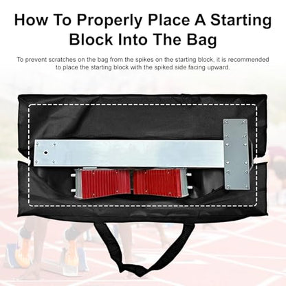 31.5" Foldable Extra Large Sports Duffel Bag For Track Starting Blocks - Waterproof Oxford, Black - with Zippers & Handles - Portable Track Bag, Foldable Gym Bags, Carry Bag for track and field