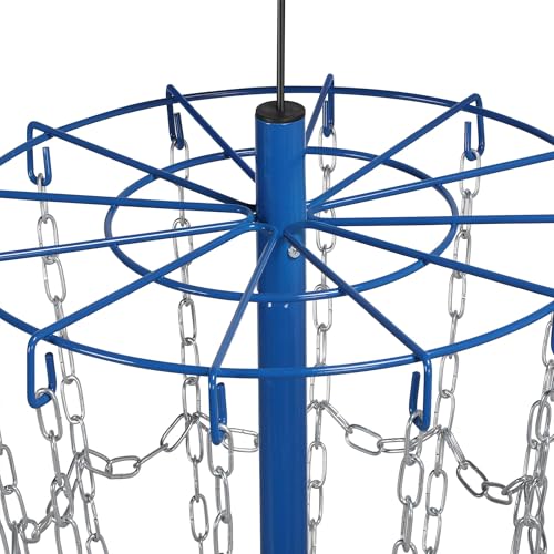 Yaheetech Disc Golf Basket Portable Disc Golf Practice Set 12/24 Chain w/Basket Target and Double Steel Chains for Outdoor - color: Blue