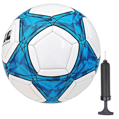 Soccer Ball Size 3,4,5 Soft PU for Practice Training Gift Boys Girls Kid Come with Pump and Needle - color: Blue, style: Size 5