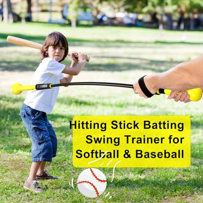 Hitting Stick Batting Swing Trainer, Batting Practice Equipment for Baseball and Softball, Ideal One-on-One Coaching Tool for Baseball 54'' - style: Softball & Baseball Swing Trainer