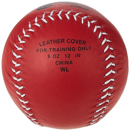 Markwort Weighted 12-Inch Softballs-Leather Cover - color: Red
