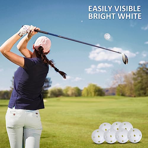 Joyberg Practice Golf Balls 24 Pack, 42mm Plastic Golf Balls, Practice Golf Balls for Backyard, Training Golf Balls for Swing Practice - color: White