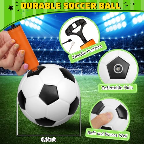 Soccer Goal Set with 3 Ball Pump for Toddler Kid, Portable Goals Training Equipment for Garden Indoor Outdoor Backyard, Birthday Gift for Boy Girl Sports Toy Family Game 23" W×18" H×12" D