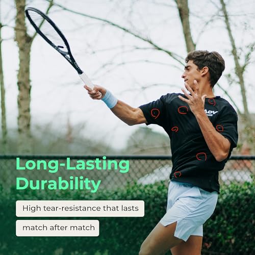 ADV Dry Tennis Overgrip Tape - 3, 6, 12, 30, 60 Pack - FeltTac Tennis Racket Grip Tape - Ultra Absorbent Tennis Grip Tape - Comfort Tennis Racket Grips - Tennis Grips Overgrip - color: 12-Pack White Perforated