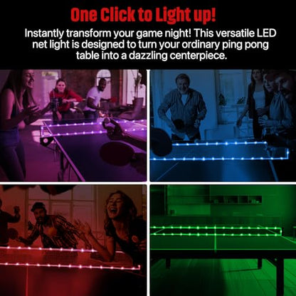 LED Ping Pong Table Light&Net Light, 14 Ft&13 Ft Light Net for Ping Pong Table&Net Table,16 Color Change, Durable & Waterproof & Easy to Install, Super Bright to Display at Night - color: Net lights