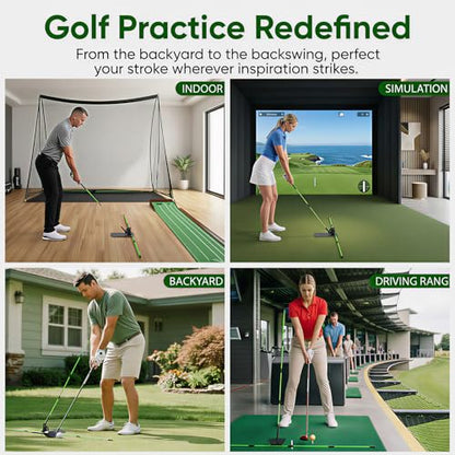 Golf Training Aid Golf Alignment Sticks Holder Angle Adjustable, Golf Swing Training Aid for Aiming Putting, Golf Training Aids with 2 Alignment Sticks and Portable Bag, Golf Gifts for Men Women