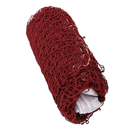 Portable Badminton Net for Outdoor Sports, Red, Mesh Design, Multi-Sport Compatible for Tennis, Soccer, Volleyball, Backyard, Gym, Park