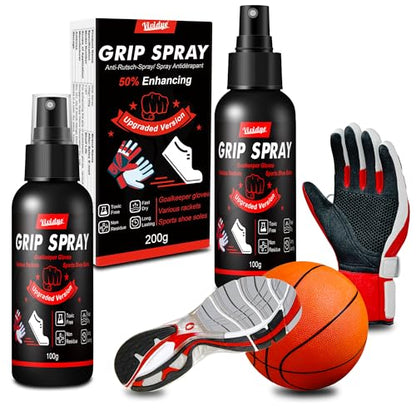 Grip Spray, 7oz Traction Spray for Athlete, Enhanced Court Performance ＆ Anti-Slip Traction for Basketball Shoe Bottom, Football Gloves, Golf, Tennis, Pickleball, Non Toxic, Fast Drying