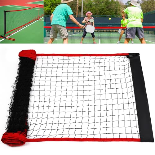 TOBWOLF 22x3ft Pickleball Net, Official Regulation Size for Indoor/Outdoor Play - color: Black & Red Replacement Net