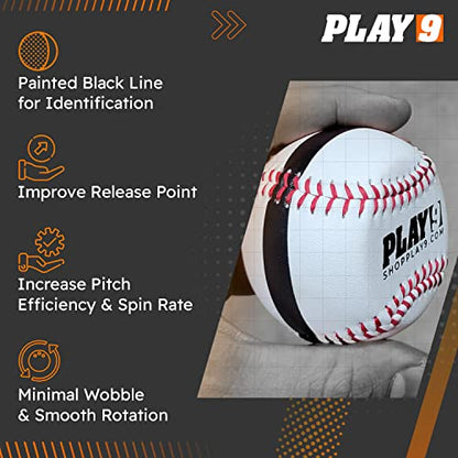 Spin Trainer - Training Baseballs for Pitchers - Genuine Leather for Game Like Feel - Baseball Training Aids - Made for All Skill Levels